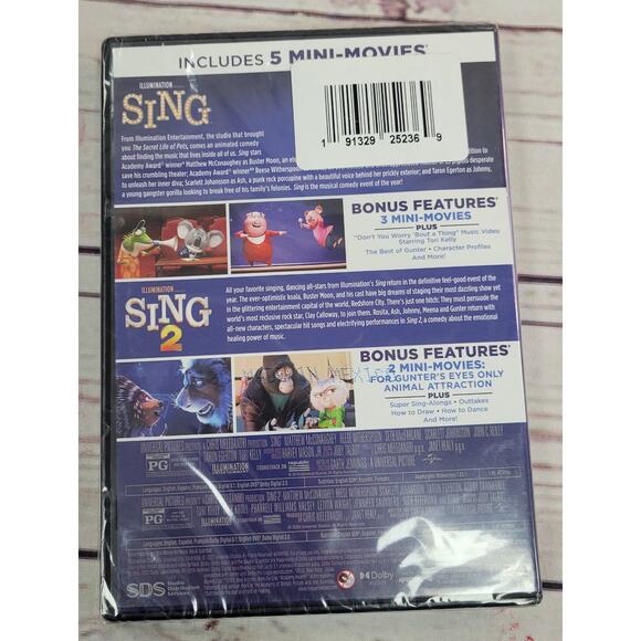 Sing 2-Movie Collection: Sing + Sing 2 (DVD, 2022) - NEW - Picture 2 of 2
